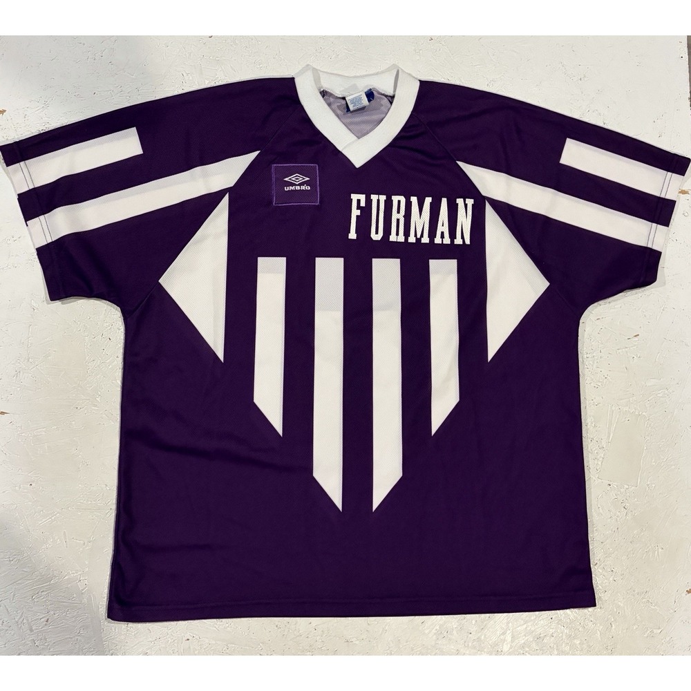 Vintage Umbro Furman University Soccer Jersey Mens XL Purple Football Shirt